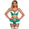 QIUXWJSX Christmas Women's Lingerie Set with Suspender Belt Sexy Father Babydoll Skirt Bra and Panties Sleepwear transparent/A/M view 2