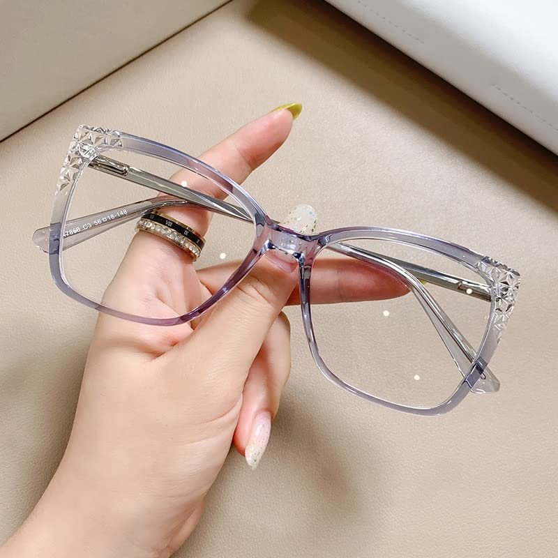 FUQINQINGOZ Anti Eye Strain Computer Readers Eyeglasses Anti Blue Light Unbreakable Reading Glasses Oversized Flat Light Mirror (Color : C3, Size : +300)