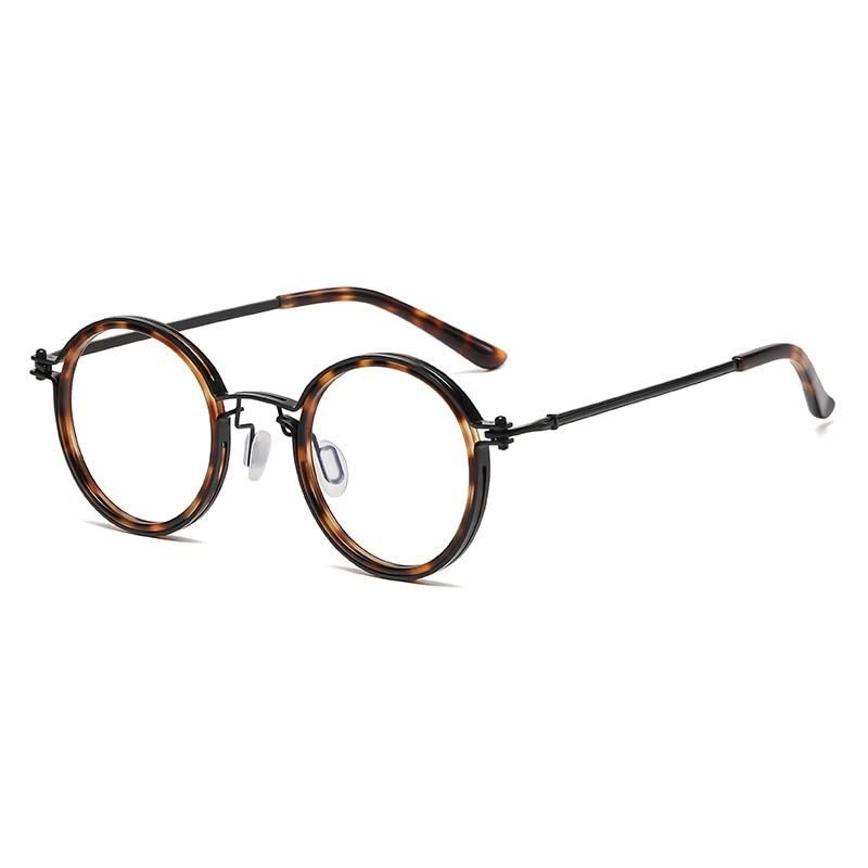 FUQINQINGOZ Retro Round Personality Reading Glasses Sturdy Anti Blue Light Computer Readers Eyewear Anti Glare Flat Light Mirror (Color : C2, Size : +150)