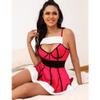 QIUXWJSX Women's Christmas Lingerie Set Halloween Christmas Sexy Velvet Dress Underwire Bra Fur Babydoll Lingerie 3XL-4XL Christmas Costume with Thong bodysuit/A/3XL view 2