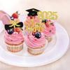 24 Pack 2024 Graduation Cupcake Toppers Glitter Class of 2024 Cupcake Picks Diploma Done Congrats Grad 2024 Cupcake Decorations for 2024 Graduation Theme Party Supplies Gold view 3