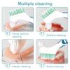 Denture Cleaning Brush, 4 Pieces Toothbrush for Dentures, Brush for False Teeth, Cleaning Brushes, Portable Brush for Cleaning, Double Stole Head Cleaning Brush Denture Cleaning Brush view 3