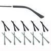 10 Pairs Eyeglasses Replacement Temples, Comfortable Eyeglass End Tips Ear Sock Pieces, Silicone Tube Sleeve End Tips for Thin Metal Eyeglass Legs(Black/Grey) view 1