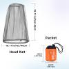 6 Pack Gray Mosquito Covers Wearable Head Net Face Mesh Protecting Net Mosquito Fly Insects Bugs Preventing for Outdoor Hiking Camping Fishing view 2