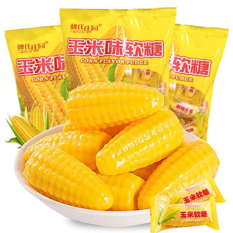 Chinese corn candy 500g/bag, sweet corn gummies, soft and hard candies,maltose children's snacks, fruit candies, happy candies, candy gift packs, holiday candies (1bag)