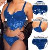 QIUXWJSX Lingerie Women Ladies Lace Lingerie Set and Thong Female Underwear Set Lace Push-Up Bra lingerie/B/XL view 2
