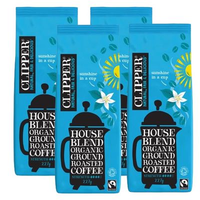 Clipper Roast & Ground House Blend Coffee 4 x 227g Fairtrade Ground Coffee
