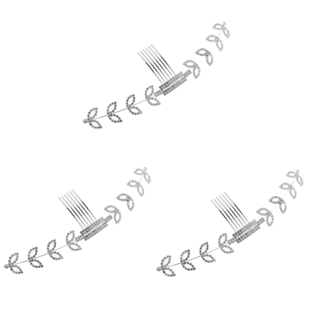 MAGICLULU 3pcs Adjustable Ear Rhinestone Comb Headwear for Featuring Extension Strap and Hooks for Comfortable Wear During Everyday Activities