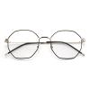 PARWANA Unbreakable Polygon Reading Glasses Retro Anti Blue Light Eyewear Computer Readers Anti Eyestrain Flat Light Mirror (Color : C1, Size : +250) view 1