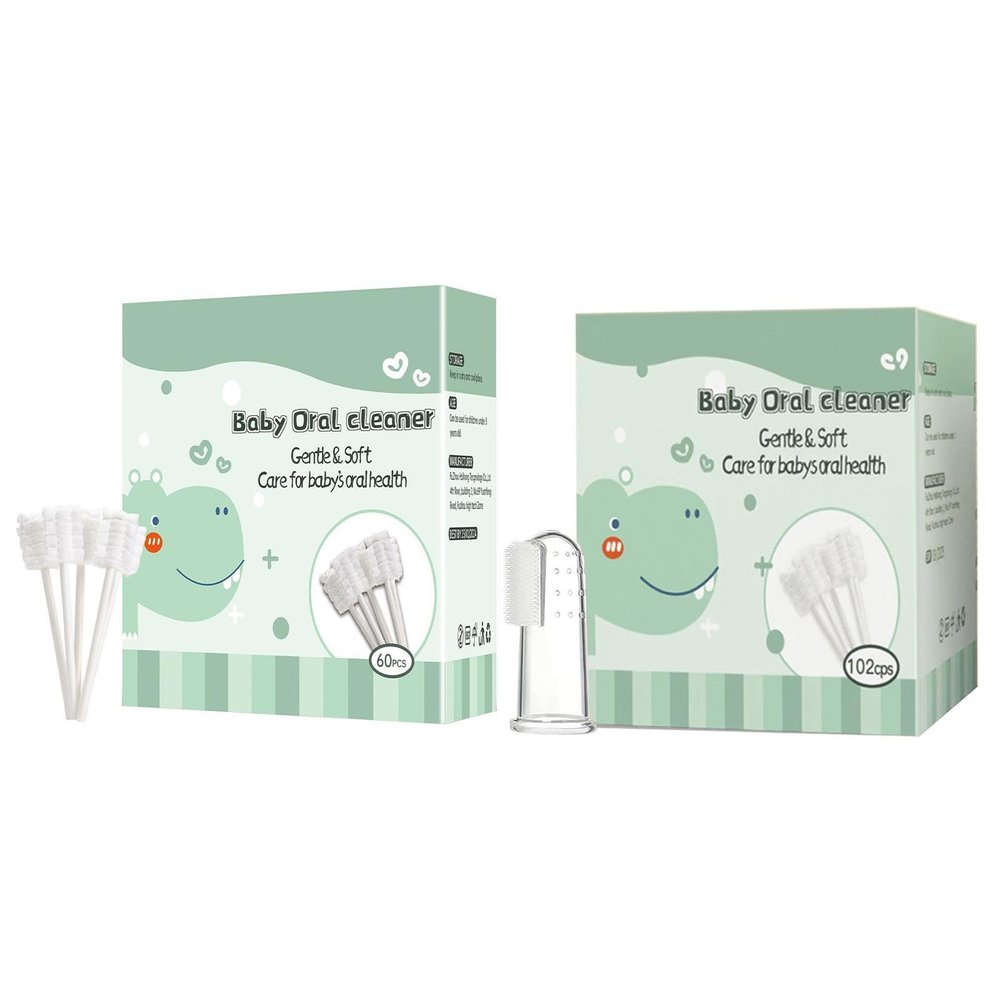 120 Baby Oral Cleaner - Upgraded Baby Tongue Brush, Infannt Toothbrush with Paper Handle | Flexible Baby Tongue Scraper, Soft Baby Gum Cleaner, Tongue Cleaner for Newborns