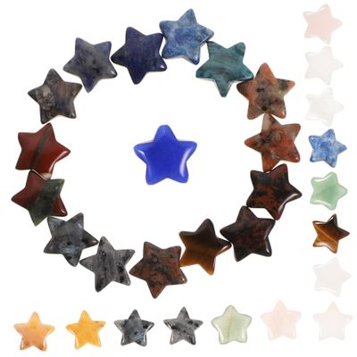 Beaupretty 30pcs Crystal Five-pointed Star Ornaments for Office Decor Made of Natural Stone for Desktop Stone Decor and Home Supply Random Color