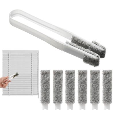 FASSME Window Track Cleaning Tools | Small Spaces Cleaning Brushes,With 6 Replacement Heads Roller Blind Cleaning Brush For Small Spaces