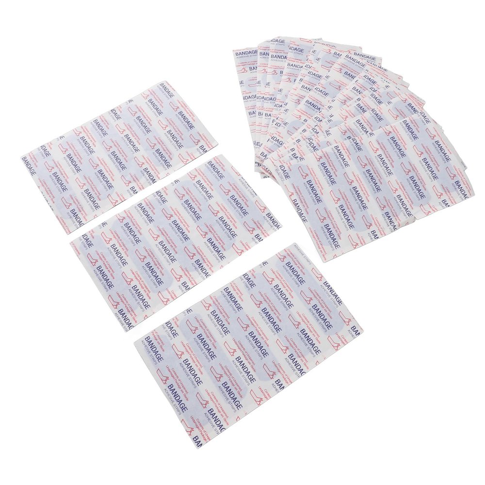 100 Count Metal Detectable Blue Fabric Adhesive Bandages Waterproof High Visibility Blue Detectable Plasters for Food Service
