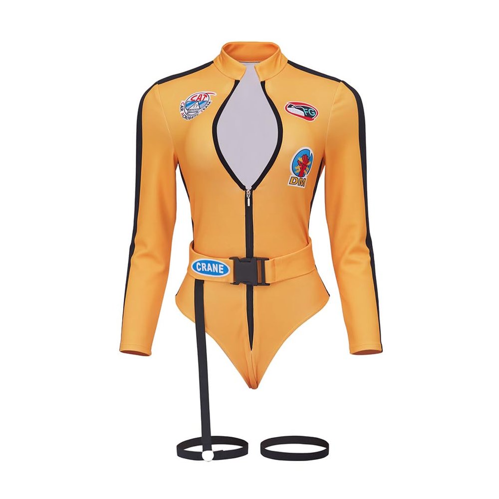 Kill Bill Costume Beatrix Kiddo The Bride Cosplay Costume Outfits Sexy Bodysuit Jumpsuit for Adult Women, Yellow, S