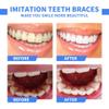 2 Pairs False Teeth Cosmetic Veneer Top and Bottom Natural Tone Instant Veneers Dental Silicone Tooth Whitening Temporary Dentures for Men and Women Perfect Smile view 4