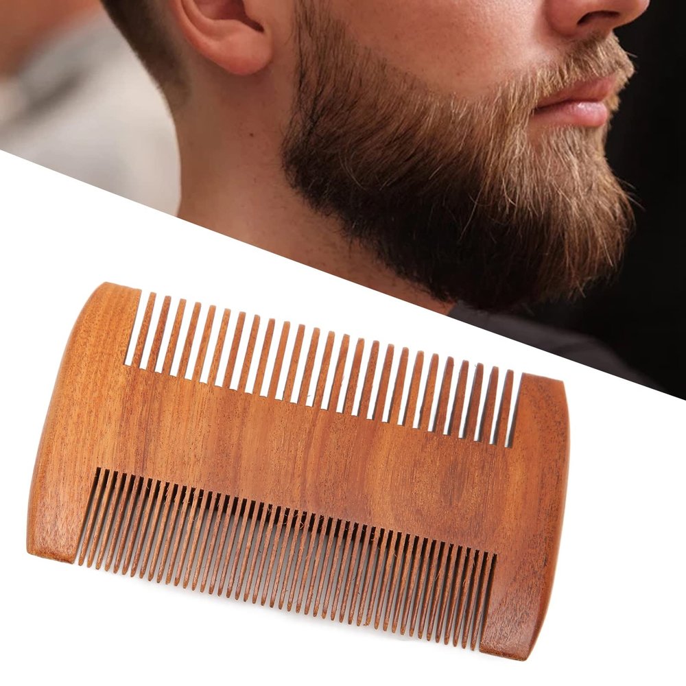 Double Sided Comb, Rosewood Lice Comb, with Double Sided Fine Toothed Grate Comb for Hair and Beard Anti Static Wide Applicability Made of Rosewood Ergonomic Design