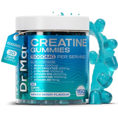 150 Creatine Gummies 5000mg | Infused with Electrolytes + Amino Acids + Vitamin B12 (150 Gummies | 30 Day Supply) Vegan, Halal & Sugar-Free