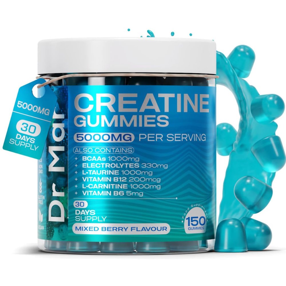 150 Creatine Gummies 5000mg | Infused with Electrolytes + Amino Acids + Vitamin B12 (150 Gummies | 30 Day Supply) Vegan, Halal & Sugar-Free