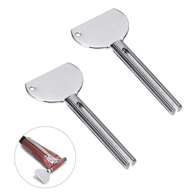 2Pcs Silver Stainless Steels Metal Tube Squeezer Keys Salon Toothpaste Tube SqueezersMetal Tube Squeezer,Bathroom Safety, Aids and Accessories
