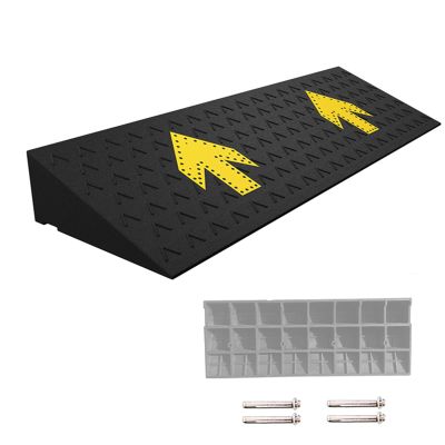100cm Length Threshold Ramp, Heavy Duty Driveway Curb Ramp, Rubber Kerb Ramp for Cars, Wheelchairs, Bikes, Motorcycles (Color : Black, Size : 13cm/5.1inch Rise)