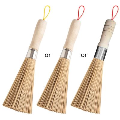 AGONEIR Bamboo Brush Brush Wooden Dish Brush Long Handle Wok Cleaning Brush Dish Brush Kitchen Tool For Home Restaurant Brush With Handle Bamboo Scrubber Wood Dish