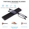 OKH Blue Light Blocking Ultra Thin Lightweight Reading Glasses Women Men Anti Eyestrain Compact Readers with Portable Stretchable Flat Case Black +2.0 view 3