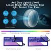OKH Blue Light Blocking Ultra Thin Lightweight Reading Glasses Women Men Anti Eyestrain Compact Readers with Portable Stretchable Flat Case Black +2.0 view 4