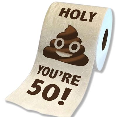 CENPEK 2 Pcs Printed Toilet Paper, Birthday Novelty Toilet Paper Rolls Gag Gifts, Happy 50th Birthday Funny Toilet Paper for Your Family, Friends and Colleagues Gifts