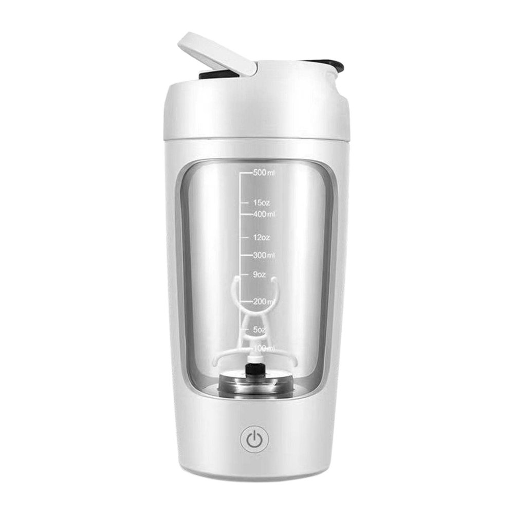 Adoorniequea Electric Protein Shaker Bottle Portable Mixer Cup for Milk Milkshakes Coffee white, 20x9.2x9.2 cm