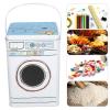 Pwshymi Large Capacity Washing Machine Shape Laundry Detergent Container, Iron Material, with Perspective Window for Storage view 2