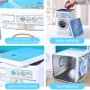 Pwshymi Large Capacity Washing Machine Shape Laundry Detergent Container, Iron Material, with Perspective Window for Storage view 4