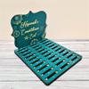 Personalised Chocolate Coin Eid Countdown Calendar, Fancy Plaque Design, Suitable for Various Coin Brands, Ideal Ramadan Gift, Size 130mm x 145mm x 140mm (Eid Green with Gold) view 3