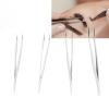 4Pcs Eyelash Extension Tweezers, Stainless Steel Lash Tweezers for Eyelash Extensions with Storage Box Fiber Tip Lash Tweezers Professional Precise Eyelash Tweezers for Home Salon view 4