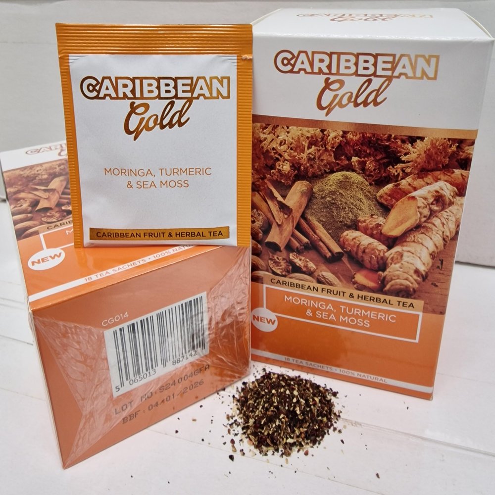 Caribbean Gold Fruit And Herbal Teas-18 Flavours (Moringa, Turmeric & Sea Moss)