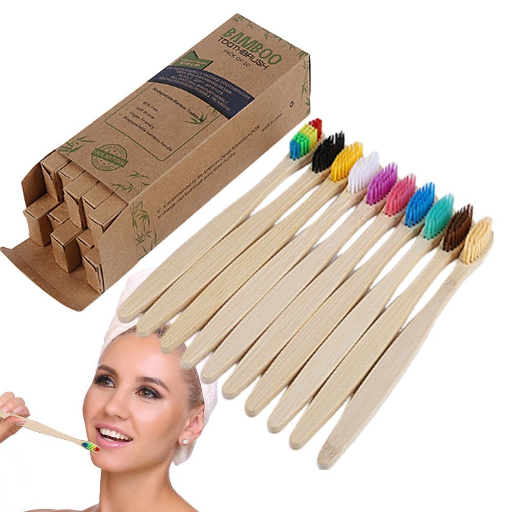 Bamboos Toothbrushes,Soft Charcoal Toothbrushes - Soft Charcoal Infused Bristles Tooth Brush Travel Kit with Soft Bristles for Men and Women