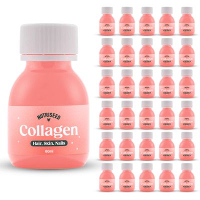Nutriseed Collagen Shots (30 x 60ml) - High Strength 5000mg Marine Collagen Blended with Pineapple, Acerola Cherry, Strawberry, Lemon and Apple, Vitamin C, Supports Healthy Hair, Skin & Nails