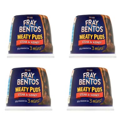 Frayy Bentos Steak & Kidney Meaty Puds 400g - Enjoy Some Meaty Goodness In Just a Few Minutes With This Delicious Frayy Bentos Steak & Kidney Pie - Pack of 4