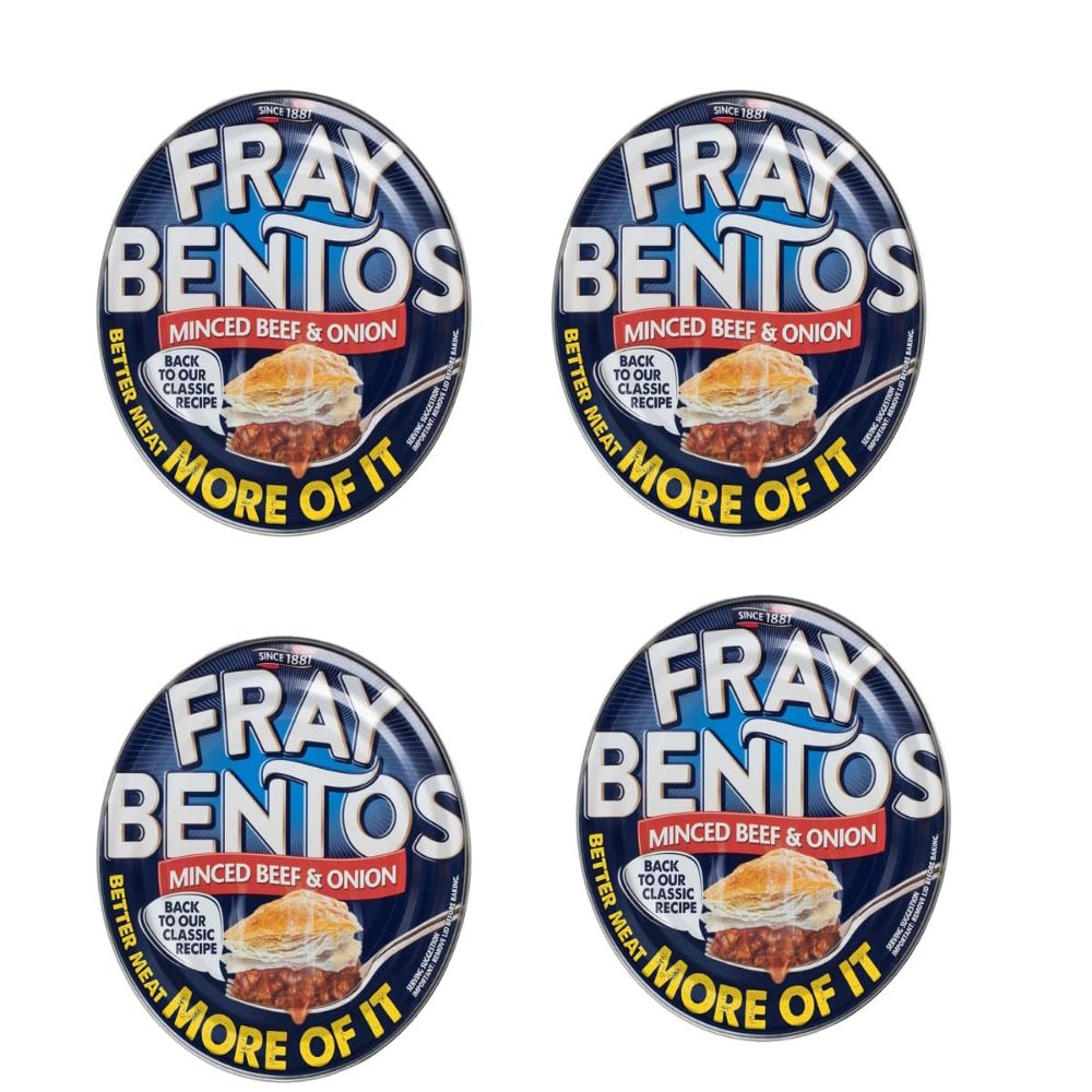 Frray Bentos Minced Beef & Onion 425g - Minced Beef And Onion Covered In a Delicious Beefy Gravy And Topped By Our Signature Puff Pastry - Pack of 4