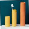 Beavorty 3pcs Toothbrush Barrel Rough Stripes Simple Travel Storage Box Portable Washing Cup for Multi-Purpose Use for Travel Toothbrush and Toothpaste Cases view 4