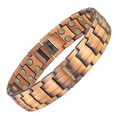 Willis Judd Mens Copper Magnetic Bracelet Double Strength Magnetic Bracelets for Men Adjustable Length with Sizing Tool -style 4