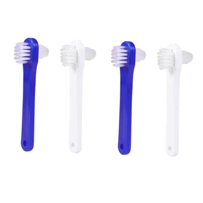 Beavorty 4pcs Double Head Brush Set, Dual Sided False Teeth Cleaning Toothbrush Soft Bristles for Oral Hygiene, Suitable for Denture Care and False Teeth Maintenance
