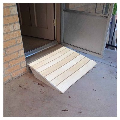 2" 3" 4" 5" 6" Rise Wooden Threshold Ramp For Home/Front Door/Yard/Doorways, Wheelchairs Walkers Car Motorcycle Entry Steps Transition Ramp (10.1X11.8X2.7Inch/25.8X30X7Cm)