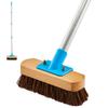 YONILL Heavy Duty Deck Brush with Long Handle - 60" Floor Scrub Brush with Stiff Natural Palmyra Bristles, Outdoor Scrubber Brushes for Cleaning Rough Surface, Concrete Floor, Patio, Garden, Sidewalk view 1