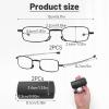 2 Pairs Folding Reading Glasses 2.0+ Foldable Magnify Compact Small Portable Blue Light Blocking Reader Pocket Size Presbyopic Glasses Lightweight with Travel Case for Men and Women Black (2.0+) view 2