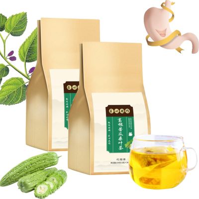 100% Natural Bitter Melon and Mulberry Leaf Tea, Organic Wellness Bitter Melon and Mulberry Tea Bag, Colon Cleanser Detox Herbal Tea (2 Bag)