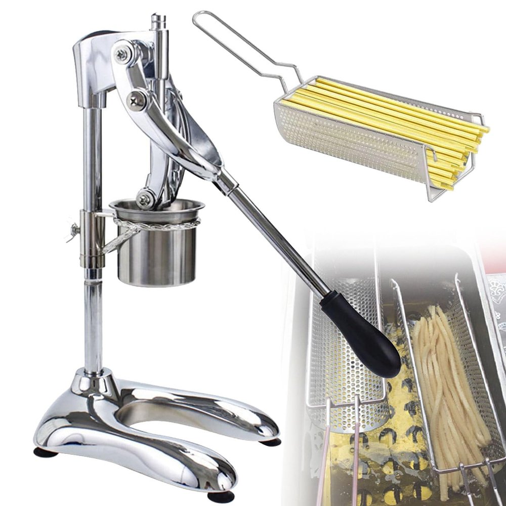 Manual Long French Fries Maker 20-30CM Dough Chips Squeezer Aluminum Alloy Machine for Corn Potato Dough Extruder Kitchen Tool