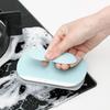 3-In-1 Newest Cleaning Sponge Brush with Comfortable Ergonomic Handle Grip Bathroom Cleaning Brush All Purpose Scrub Sponge Brush for Kitchen Bathroom Bathtube Toilet Wall Floor (Light Blue) view 1