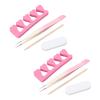 Straight Tip Nail Tweezers Rhinestone Manicure Set with Finger Separator Sponge Sanding Bar for Home Use view 2