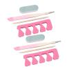 Straight Tip Nail Tweezers Rhinestone Manicure Set with Finger Separator Sponge Sanding Bar for Home Use view 4