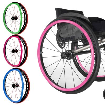 1 Pair Wheelchair Cover,24inch Silicone Wheelchair Push Rim Covers,Wheelchair Accessories,Wheelchair Handrim Covers,Non-Slip Wear-Resistant Hand Push Protective Cover, Rear Wheel Grips Cover,Pink,24in